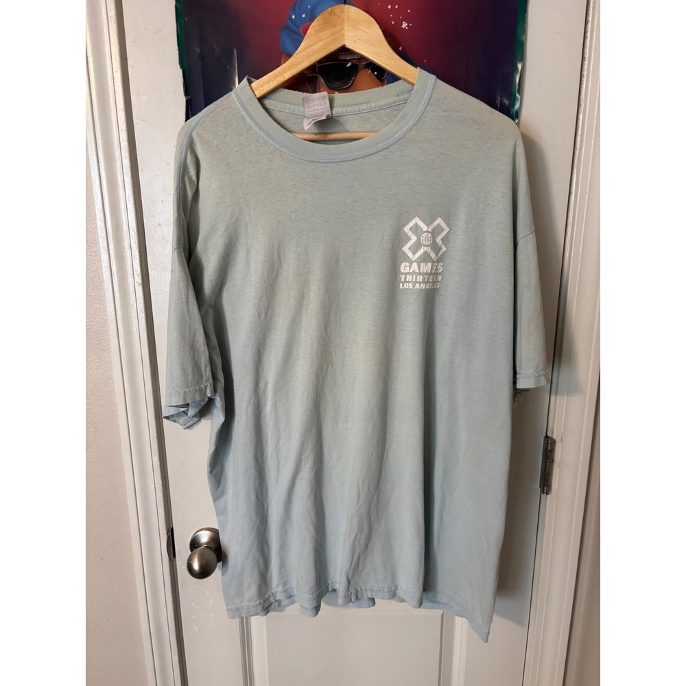 Vintage X Games 13 Los Angeles 2007 Distressed T-Shirt Blue 2XL Thrashed Skate